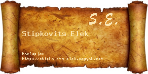 Stipkovits Elek névjegykártya