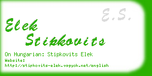 elek stipkovits business card